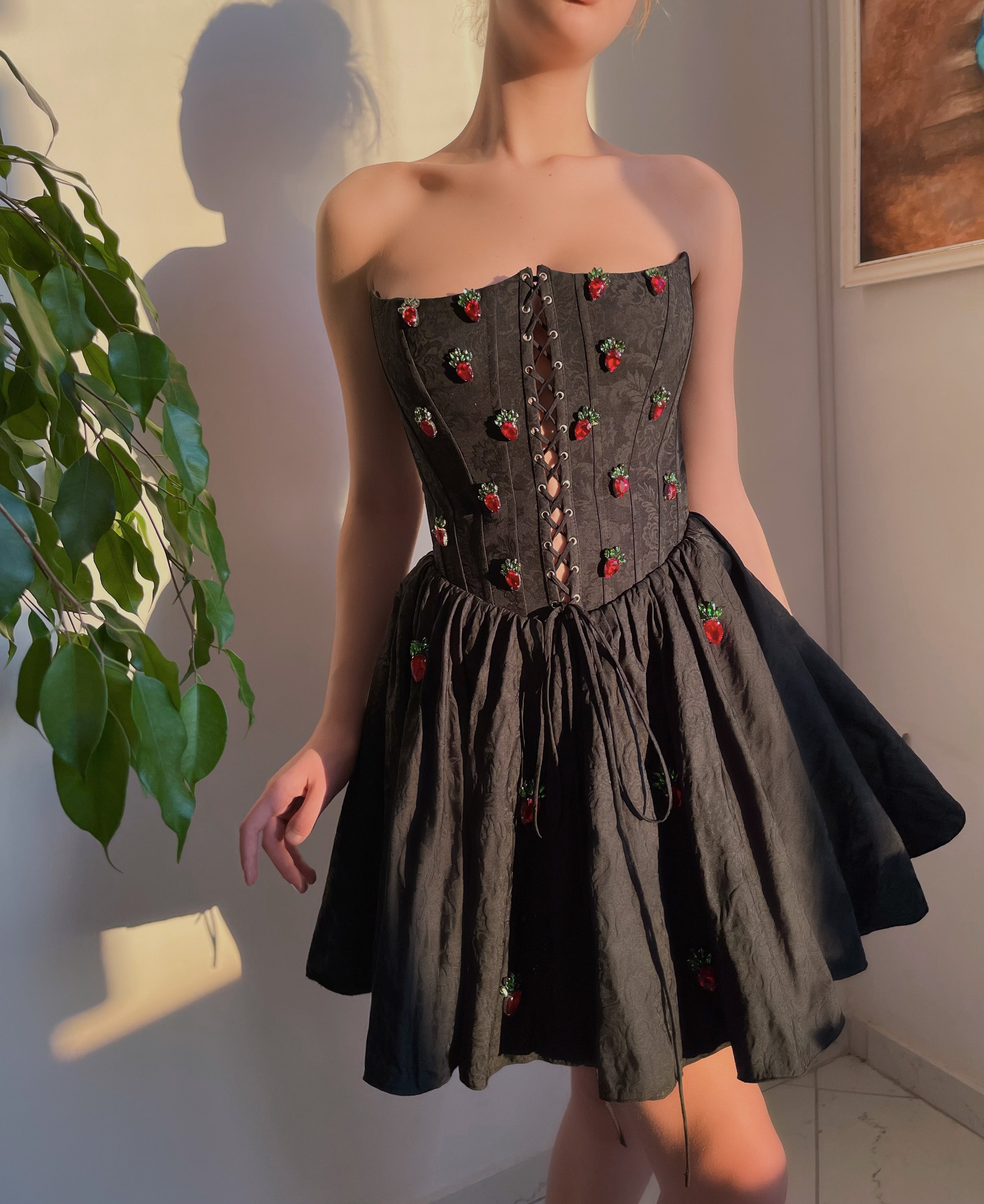 corset dress black